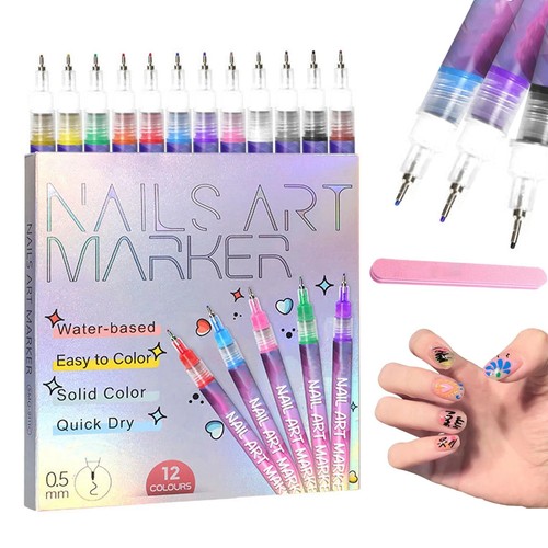 Nail art marker pens - pens, 12