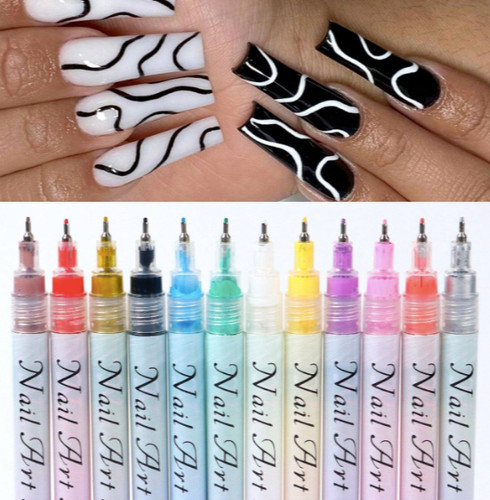 12pcs nail art - 12pcs, pens