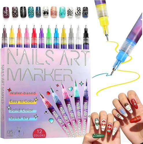 Nail art pens set - nail, 12