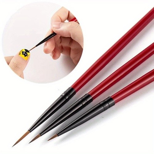 3pcs liner brush fine nail - liner,