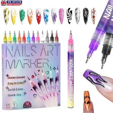12Pcs Nail Art Pen Marker Set