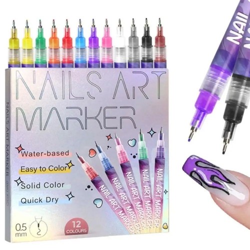 Nail art marker pens - pens, 12