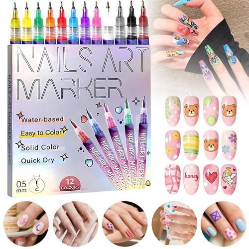 Nail art pens - pens, 12