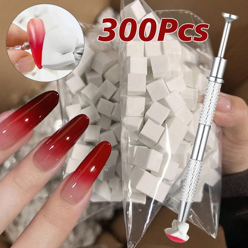 Square nail art - nail, sponge