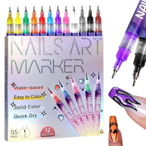 Colors nail art pens - 12, set