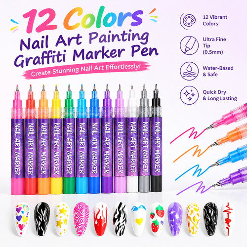 12pcs kids nail art pens - kids,