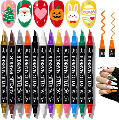 Nail art pens 12pcs - pens,