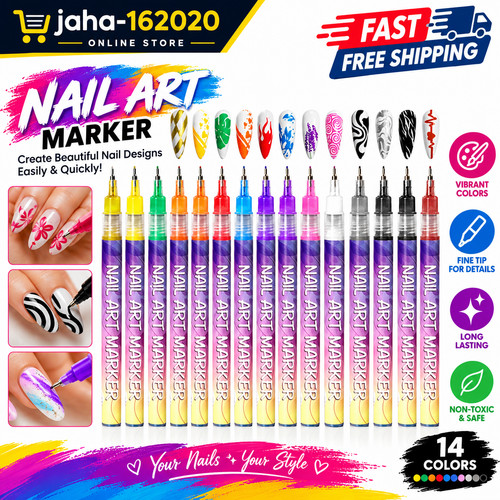 Colors nail art pens - 12,