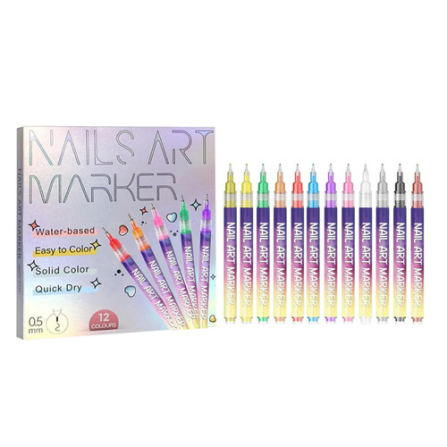 Colors nail art pens - 12,