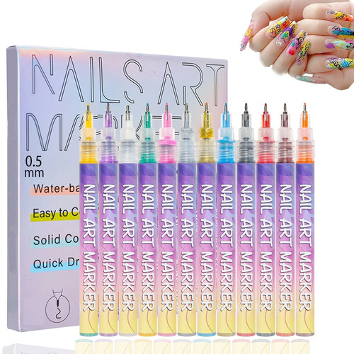 Colors nail art - colors, pens