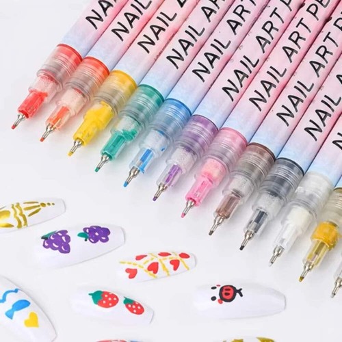 Nail art pens multi - colours, 12