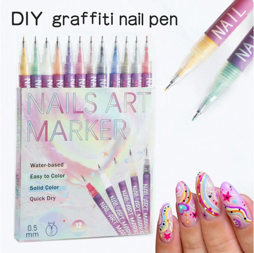 12pcs nail art - nail, marker