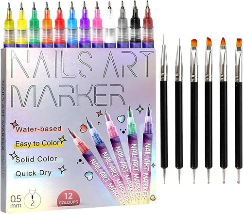 Colour nail art pens - 12,