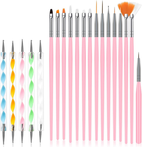 15pcs acrylic nail art brushes - acrylic,